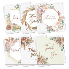 Thank You Cards Multipack of 28 Greeting Cards Pack 7 Different Boho Designs With Blank Inside & Envelopes Ideal For Wedding Birthday Baby Shower