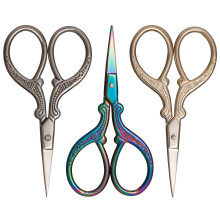 Chutoral 3 Pcs Small Fabric Scissors, Multi-Colour Rainbow Embroidery Scissors Stainless Steel Cross Stitch Sewing Scissors for Embroidery, Craft