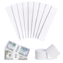 L LIKED 300 Blank White Money Bands for Notes UK, Self Adhesive Currency Straps, 205 x 39mm Bill Wrappers