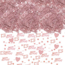 HJYZY 1650 pcs Happy Birthday Rose Gold Confetti 1/13/16/18/20/21/30/40/50/60/70/80/90 Digital Decorative Confetti Heart Confetti Perfect for Table