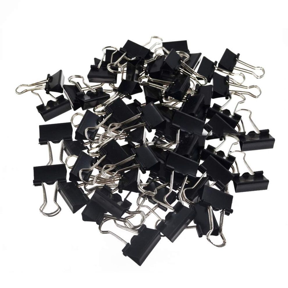 Kuou Lezqhb 72Pcs Binder Clips, 15Mm Black Office Paper Clip, Foldback Clips Clamp Binder Clips For Office Home Supplies 5051227172785