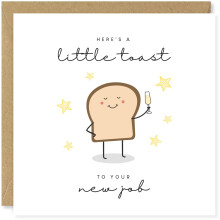 Beau Willows Funny New Job Card - Here's a Little Toast to Your New Job Congratulations Well Done Card