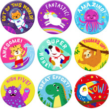 Sweetzer & Orange Reward Stickers for Teachers, 1008 Decals for Kids in 9 Designs, 1 Inch School Tags on Sheets, Classroom Teacher Supplies