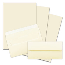 FarbenFroh by Gustav Neuser 100 x A4 Writing Paper Sets with DIN Long Envelopes, Adhesive Seal, Vanilla (Cream), Matte Writing Paper with Envelopes