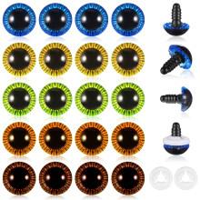 20pcs 15mm Colored Crochet Eyes with Washers Safety Eyes for Amigurumi Plastic Craft Eyes Crochet Glasses Noses and Buttons Crochet Accessories for