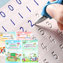 Magical Handwriting Workbooks Handwriting Practice Magic Copybook, Handwriting Aid Magic Pen Reusable Copybook Grooves Template Design for Children