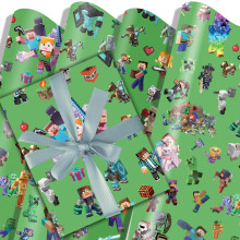 Gaming Wrapping Papers 5 Sheets 50cm x 70cm Video Game Gift Wrapping Paper For Birthdays Decoration Party Favors Party Supply DIY Crafts Gift