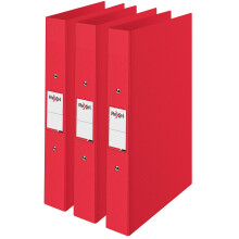 Rexel Choices, A4 Ring Binder, 25 mm Spine, 190 Sheet Capacity, File Folder, Document Organisation, Red, Pack of 3, 2115730