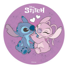 Dekora, Stitch & Angel Edible Cake Topper, Disney Decoration for Children's Birthday Cake, Round Wafer Disc 20 CM