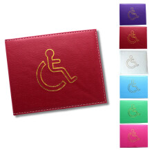 Glamified Disabled Badge Holder - Leather Disability Parking Badge Cover by Glamified (Maroon)