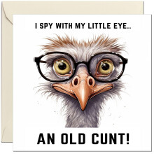 Rude Birthday Card - Old C*nt - Offensive Funny Birthday Card for Men Women Dad Granddad Uncle Friend Brother