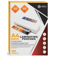 A4 Laminating Pouches – 120 Sheets | 150 Micron | Gloss Finish | Waterproof, Durable, Trimmable, Wipeable | 3mm Border for Easy Sealing