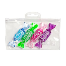 Tinc Sweetie Scented Highlighter Pens for Kids | For use at School & Homework - 4 Different Funky Colours with a Sweet Scent | Zip Loc Carry Case