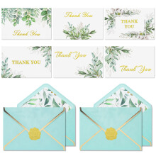 36 Luxury Thank You Cards with Envelopes, 4"x6" Multipack Thank You Notes, Gold Stamping & Internal Printing Envelope