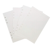 Zelten A5 4-in-1 Refill Paper 6 Hole Punched, 100gsm Thick, 8.2"x6.6"(210x142mm) 80 Sheets, Ruled/Dotted/Blank/Squared for Ring Binder Planner Journal