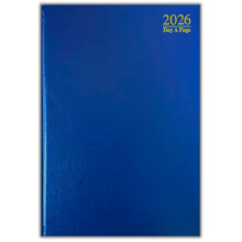 PaulStore 2026 A4 | A5 | A6 Diary Week to View | Page A Day | Desk Diary | Hard Backed For Home And Office Use (Blue, A5 Day A Page)