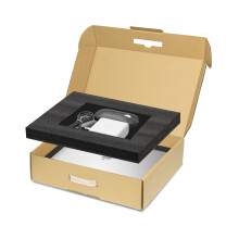 Yutrchey Laptop Shipping Box with Handle, Corrugated Mailer for 17 Inch Notebook Transport