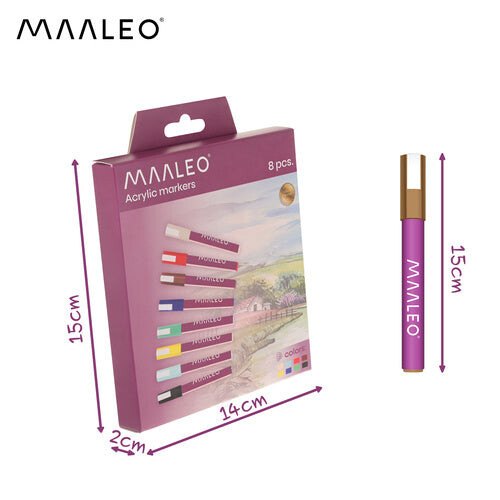 Sada akrylových fixiek, 8 vodeodolných farieb, 8 ml každá 2