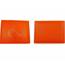 ORCHIDS Premium Blue PU Leather Disabled Parking Badge Holder for Cars (Orange)
