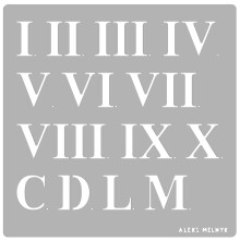 Aleks Melnyk No.162 Roman Numerals Stencil - 1 inch, Template for Wood Burning, Crafts, DIY, Engraving, Paint and Home Decor