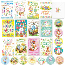 HOWAF Easter Cards Multipack of 12 Different Designs, Happy Easter Card with Envelopes Stickers