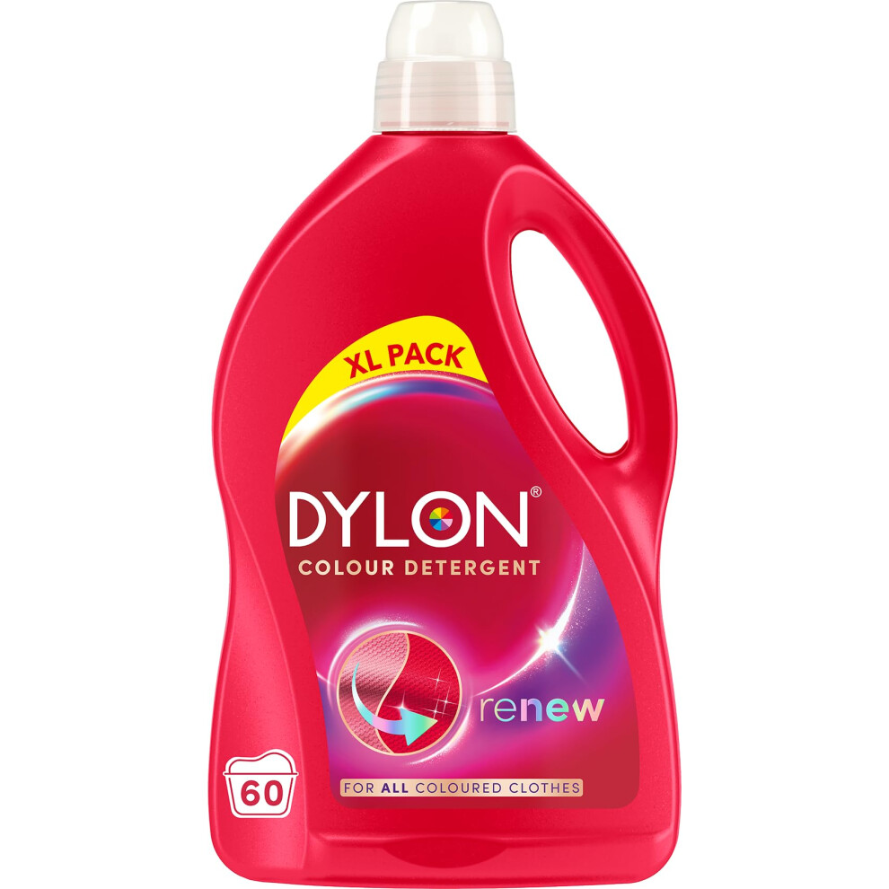 Dylon Colour Detergent (60 Wash Loads), Liquid Laundry Detergent For All Coloured Clothes, Renew And Revitalise Colours And Fibres With Every Wash, R
