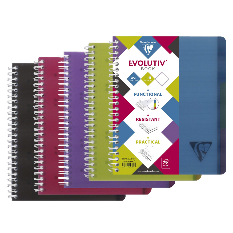 Photos - Notebook Clairefontaine 329156C LiniColour Intensive Evolutiv'Book A Perforated Spiral  A4+ 22,5x29,7 240 Pages Ruled Paper 9 