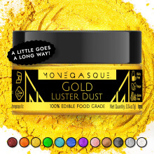 MONÉGASQUE Gold Edible Glitter for Drinks 7g – Luster Dust Edible Glitter for Cakes & Cocktails – Mothers Day Cake Toppers