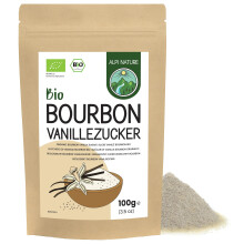 Alpi Nature Organic Bourbon Vanilla Sugar 100g 3.5 oz, Premium Blend of Powdered and Raw Cane Sugar with Ground Madagascar Vanilla Beans