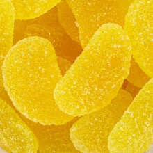 A Pinch Of - Bigger - Jelly Slices - 24 Lemon Flavoured Jelly Segment Cake Toppers - Edible Cupcake/Cake Decorations (65g, Lemon)