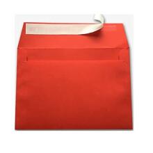 C6 Coloured Envelopes for A6 Greeting Cards Wedding Invitations & Crafts (114x162mm) Pack of 100 (Red Peel & Seal)