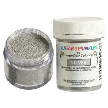 Sugarflair Silver Edible Glitter Sugar Sprinkles - for Cake Decorating, Sprinkle on Cakes, Cupcakes and Treats - 40g