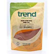 Trend Organic Ground Cayenne Pepper 100g - Certified Organic Cayenne Hot & Aromatic Spice, Non-GMO, Additive-Free, Resealable Pouch