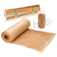 SZSYumUnion Honeycomb Packing Paper 92M x 30cm, Packing Materials for Fragile Items, Alternative to Bubble Wrap for Moving House, Packing Peanuts