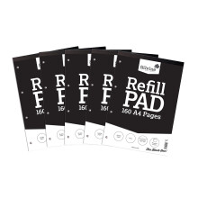 Silvine A4 Refill Pad - Plain White (160 Pages) Pack of 5