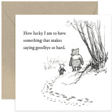 Old English Co. Winnie The Pooh Leaving Card for Him or Her - Friendship Quote from Winnie The Pooh and Piglet for Sister, Cousin, BFF