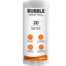 ASPIRE UK Bubble Wrap Roll 300mm x 20m – Clear Polythene Air Cushion Wrap for House, Office & Warehouse Packing – Durable Packaging Material for S