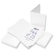 Craft UK, 25 Blank Cards and Envelopes for Card Making, Made in the UK, Lasting Quality, White, 10 x 7-Inch