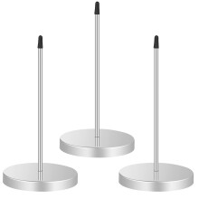 SOSPIRO 3pcs Receipt Spike Metal Bill Holder Straight Rod Spike Restaurant Receipt Note Holder with Round Stand for Restaurant Kitchen Office