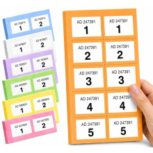 YLAB Raffle Tickets Book 1-1000 – Perforated, Security Numbered | Choose Colour: Pink, Blue, Green, Orange, Purple, White, Yellow | Fundraising