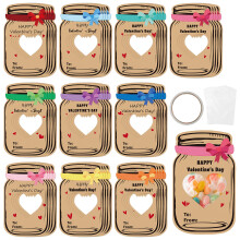 40Pcs Valentine’s Day Love Bug Greeting Card for Kids, Bottle Shaped Funny Exchange Card Bulk Heart Gift for School Classroom Valentines Party Favor