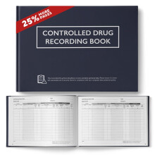 Controlled Drug Recording Book Hardback - CQC, GDPR & HSE Compliant Controlled Medication Book for Care Homes, Clinics & First Aiders