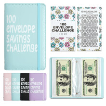 100 Envelope Savings Challenge Book, Reusable A6 Money Budget Binder or Cash Envelopes, Saving Challenges Book Easy and Fun Way to Save $5,050