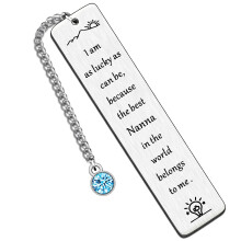 HULALA Best Nanna Bookmark Gifts for Mothers Day Birthday Christmas from Grandchildren I Am As Lucky As Can Be Because The Best Nanna in The World