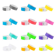 L LIKED 120 Pcs Numbered Wristbands for Events, Waterproof Paper Neon Wristbands Party Bands Entrance Wrist Bands for Events Music Festival Concert