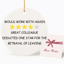 TheGiffter Funny Leaving Gifts for Colleagues Women Men, Hanging Ceramic Greeting Cards Leaving Presents,Sorry Your Leaving Gifts for Your Work