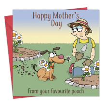 Twizler Funny Mothers Day Card from The Dog - Funny Dog Mother's Day Card for Mum