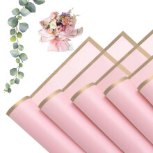 MtnLaur Flower Wrapping Paper 20 Sheets, Bouquet Wrapping Paper with Gold Border, Waterproof Korean Florist Bouquet Paper