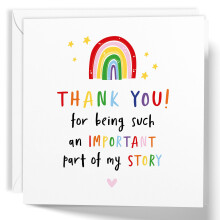 Teacher Thank You Card, Thank You for Being an Important Part of My Story Card