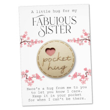 Maise & Rose Pocket Hug Token | Gift For Sister | Thinking Of You | Miss You | Pocket Hug From Sister | Cheer Up Gift From Brother| Sister Birthday